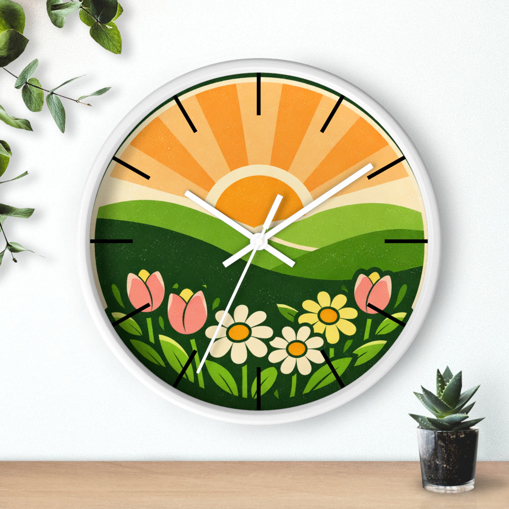 Boho Sunrise Wall Clock — Bohemian Sunrise Decorative Clock