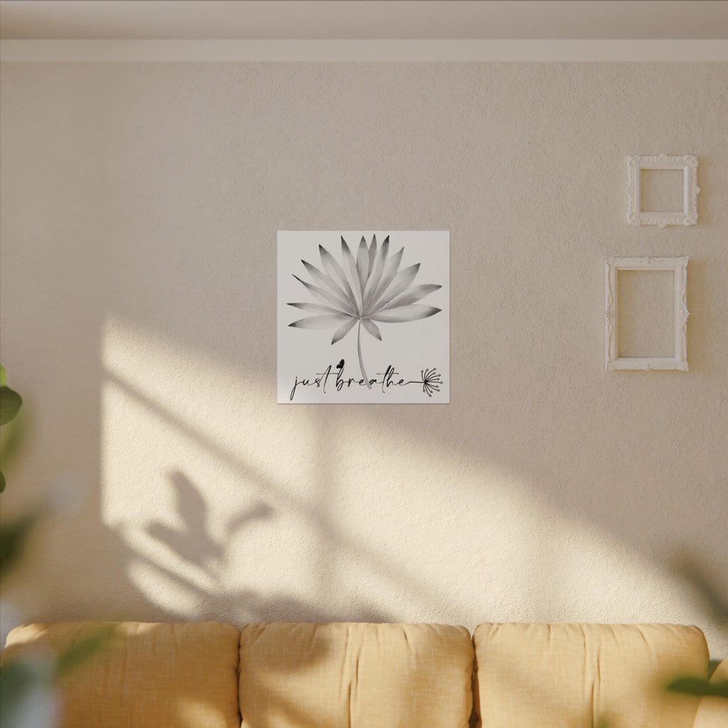 Just Breathe Wall Art Canvas — Minimalist Botanical Matte Print