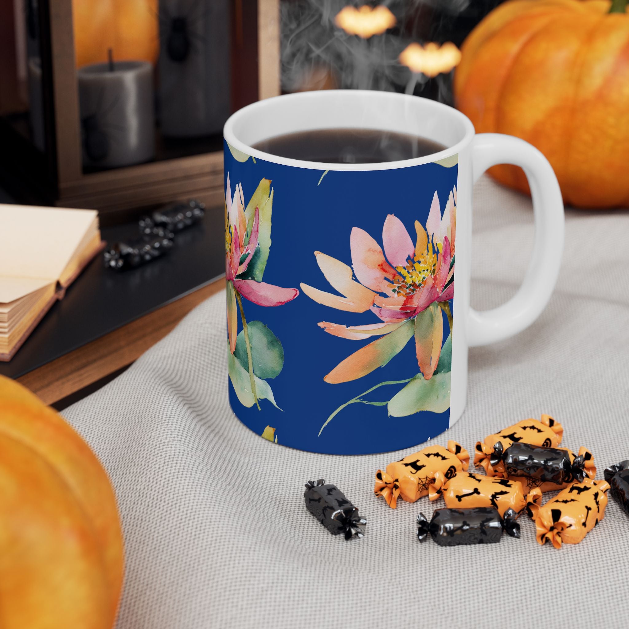 Waterlily Ceramic Coffee Mug – Floral Waterlily 11oz & 15oz Tea Cup
