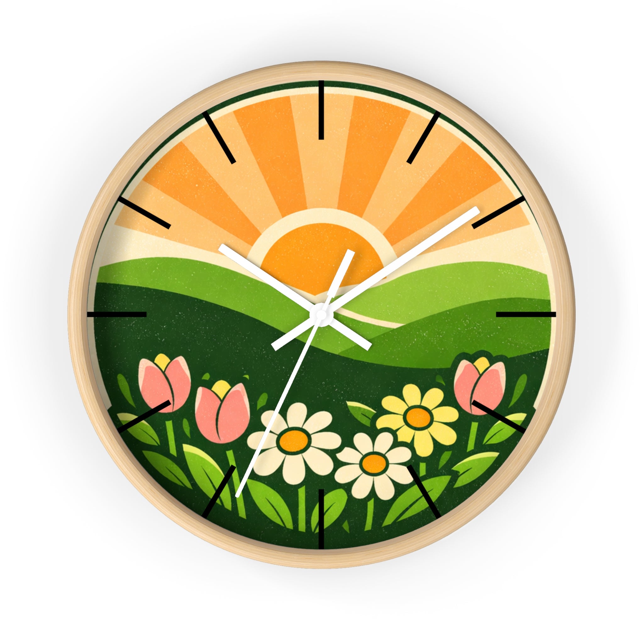 Boho Sunrise Wall Clock — Bohemian Sunrise Decorative Clock