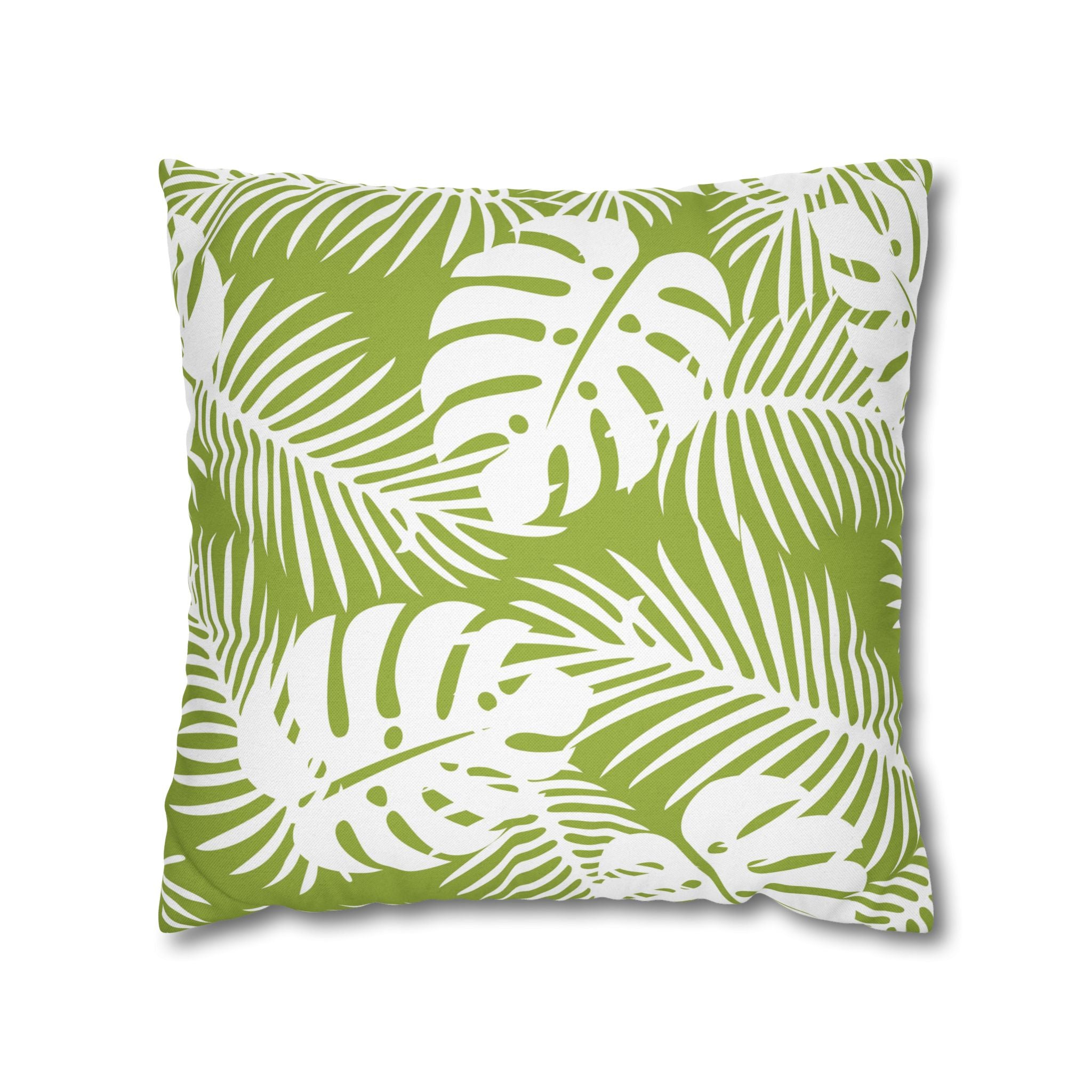 Tropical Leaf Pattern Square Pillowcase — Botanical Tropical Pillowcase