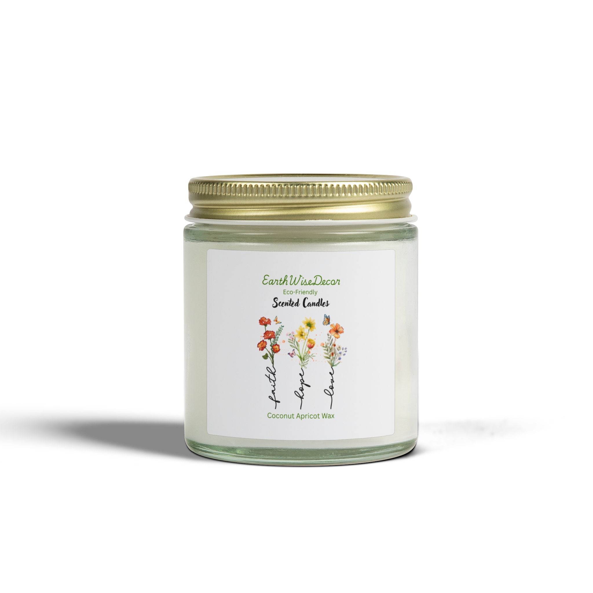 Floral Motivational Coconut Apricot Candle (4oz & 9oz)