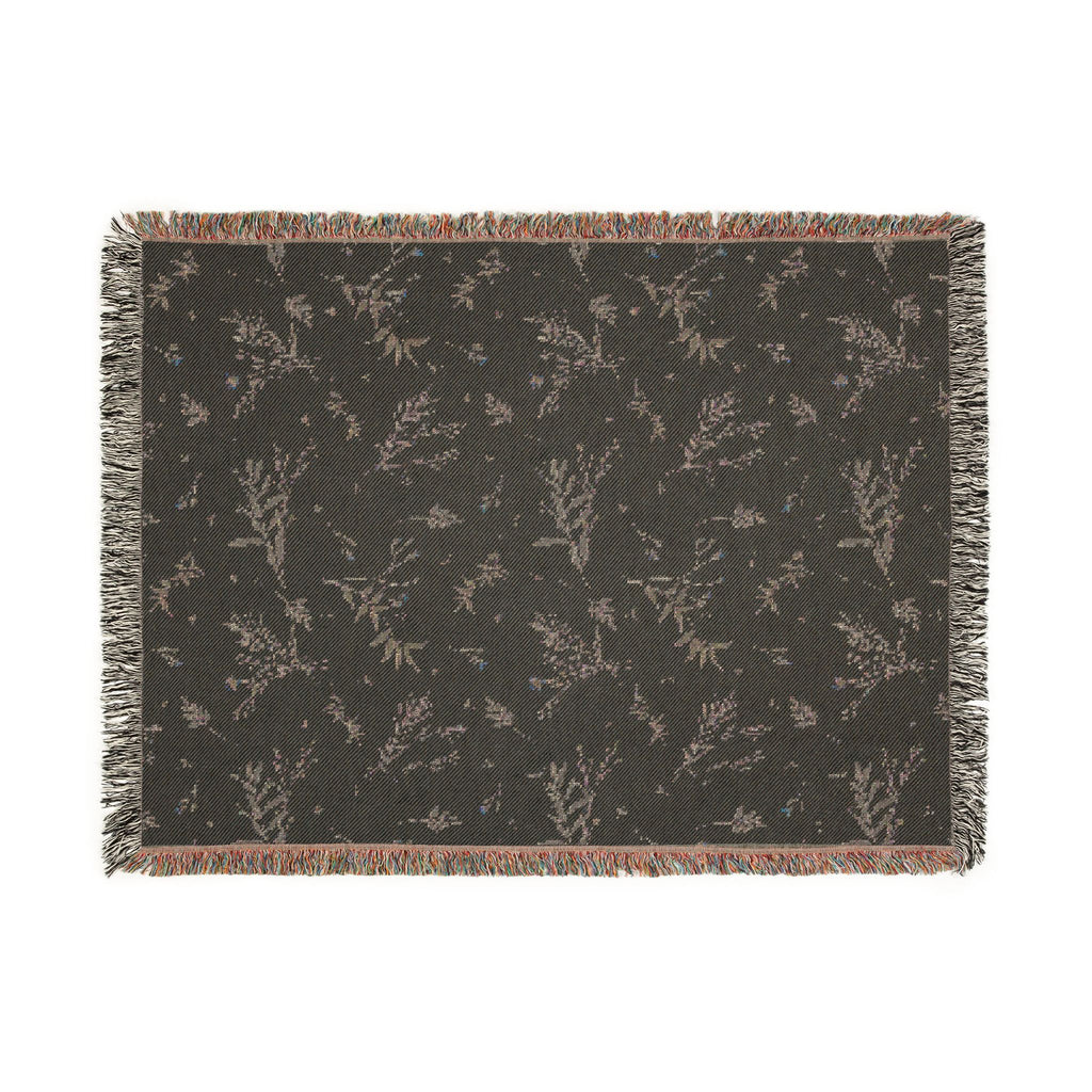 Floral Woven Blanket — Reversible Vintage Botanical Throw for Living Room & Bedroom
