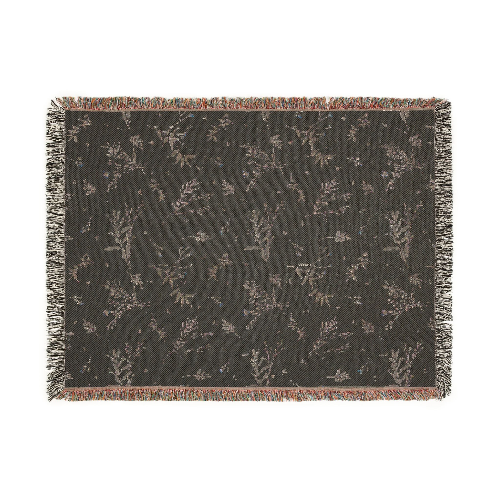 Floral Woven Blanket — Reversible Vintage Botanical Throw for Living Room & Bedroom