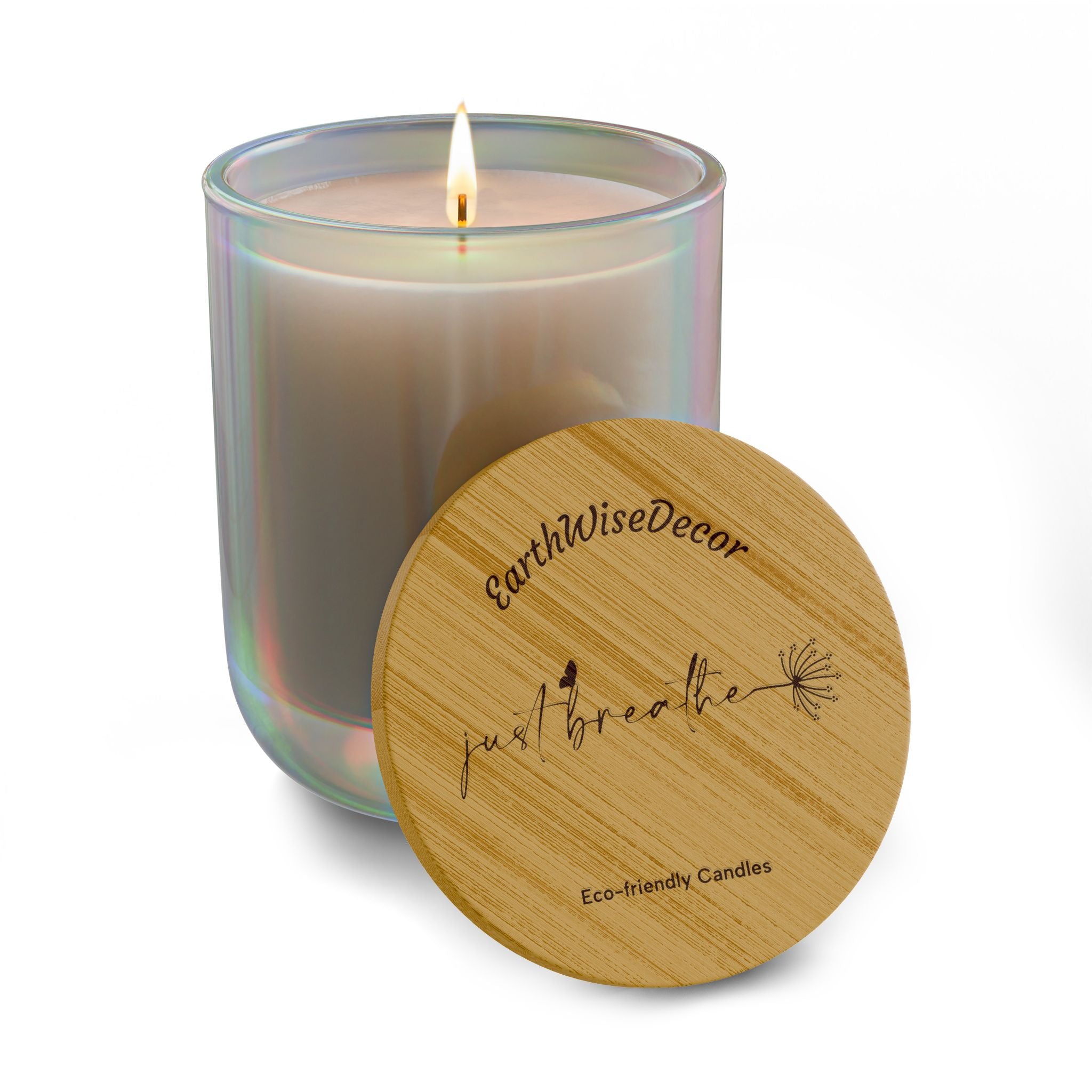 Just Breathe Engraved Soy Candle — 14oz Scented Eco-Friendly
