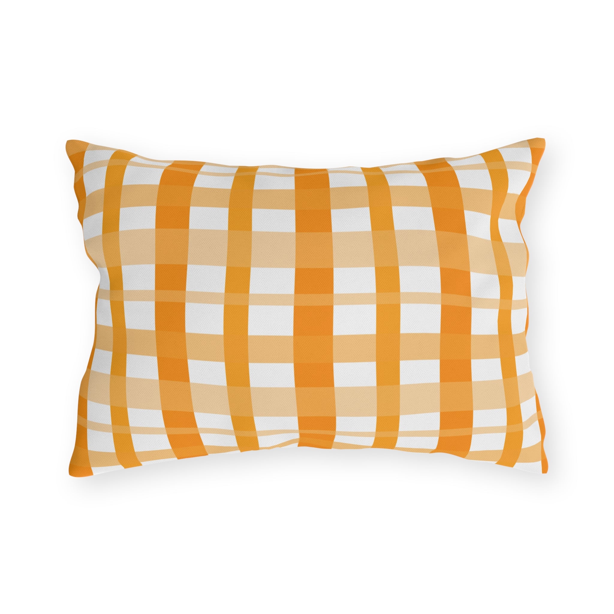 Floral & Gingham Outdoor Pillow — Bright Cottage Garden Decor
