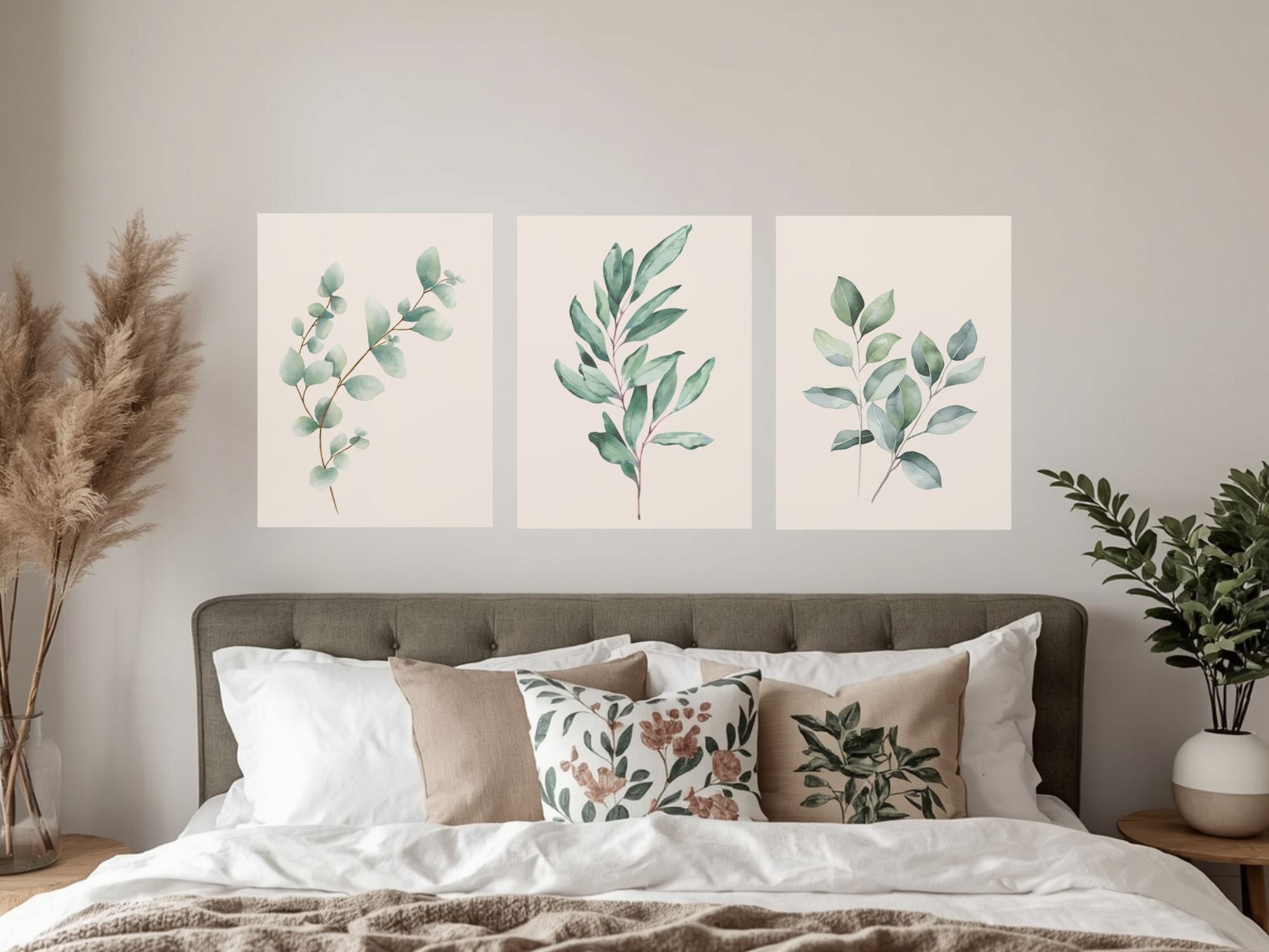 Canvas Print Sage Green Botanical Set Of 3