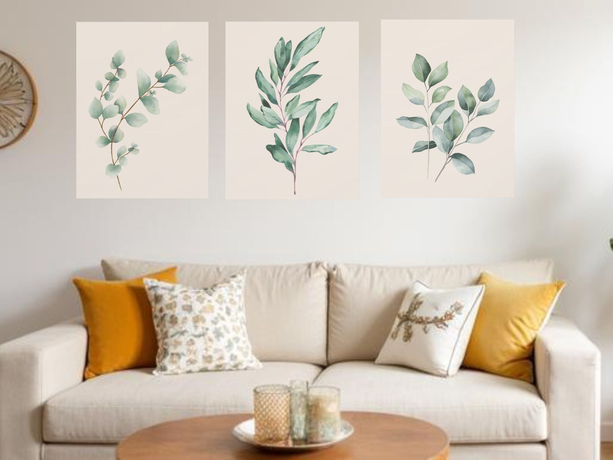 Canvas Print Sage Green Botanical Set Of 3